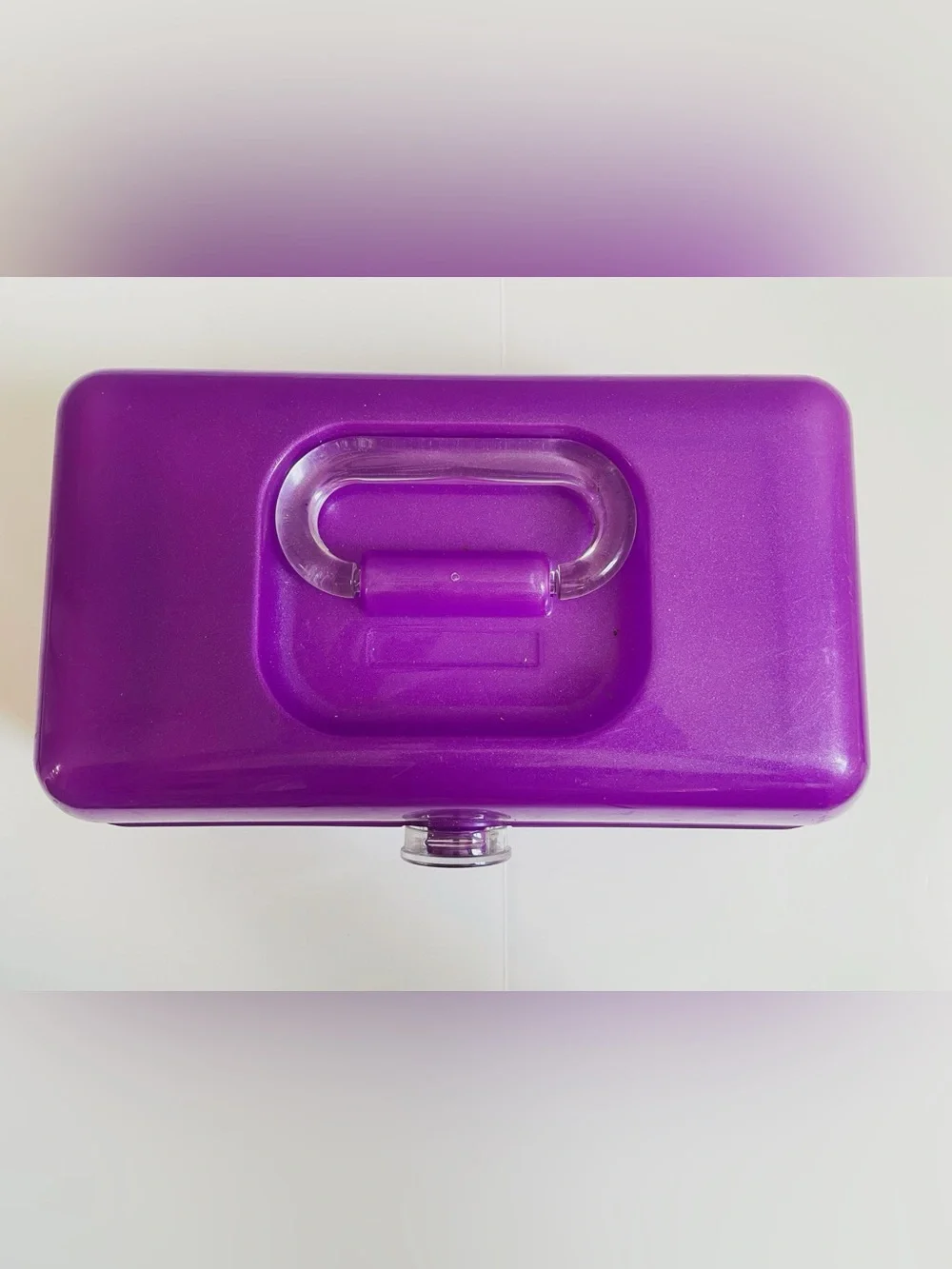 Vintage 90s Retro Caboodles Makeup Case Purple Shimmer Organizer Box Mirror USA